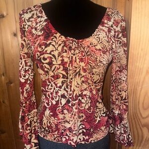 Y.K. Clothing Y2K Bell Sleeve Blouse Size Medium